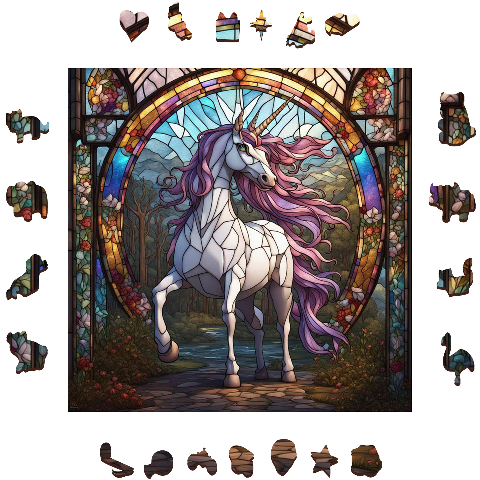 Mythical Unicorn  - Wooden Jigsaw Puzzle