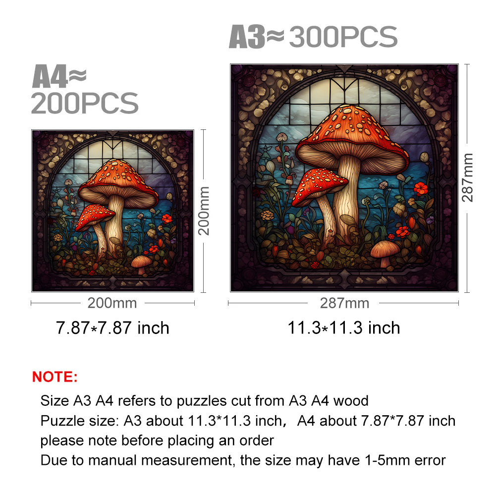 Toadstools Mushrooms - Wooden Jigsaw Puzzle