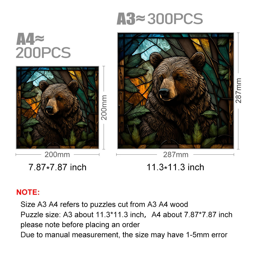Black Bear In Forest - Wooden Jigsaw Puzzle