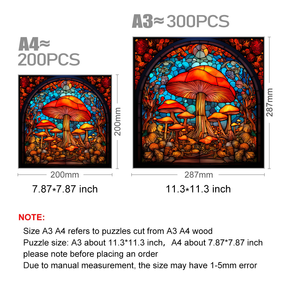 Fantasy Mushroom World - Wooden Jigsaw Puzzle