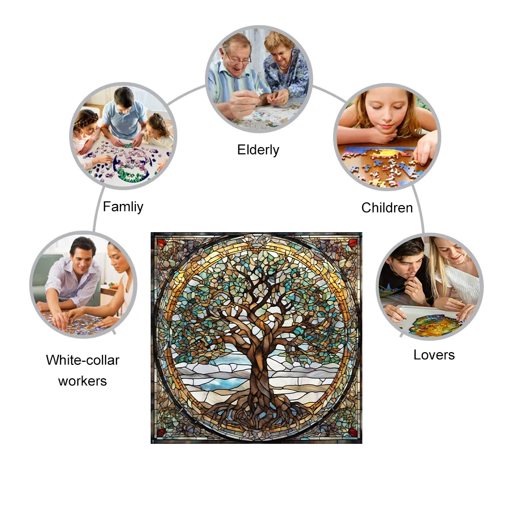 Tree of Life Mandala - Wooden Jigsaw Puzzle