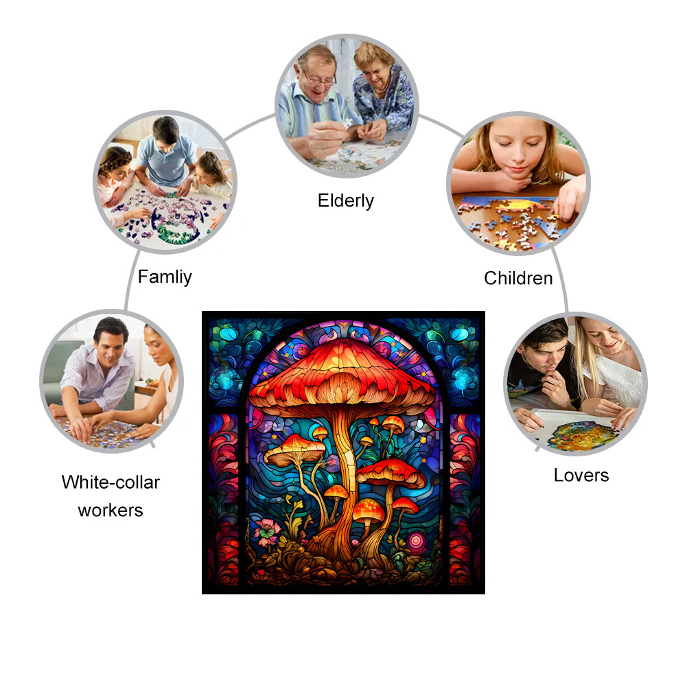 Trippy Mushroom - Wooden Jigsaw Puzzle