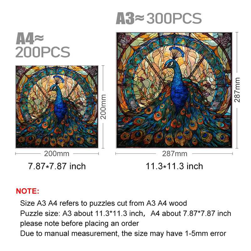 Natures Jewel Peacock Bird - Wooden Jigsaw Puzzle