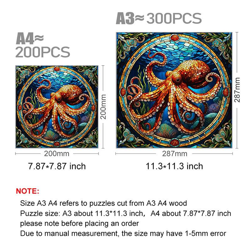 Octopus Mosaic - Wooden Jigsaw Puzzle