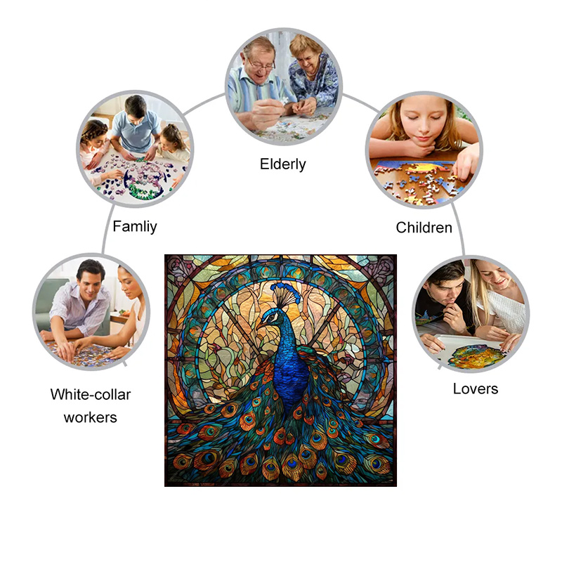 Natures Jewel Peacock Bird - Wooden Jigsaw Puzzle