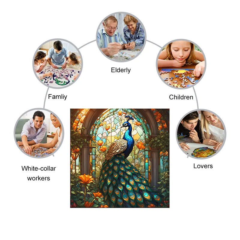 Noble Peacock - Wooden Jigsaw Puzzle