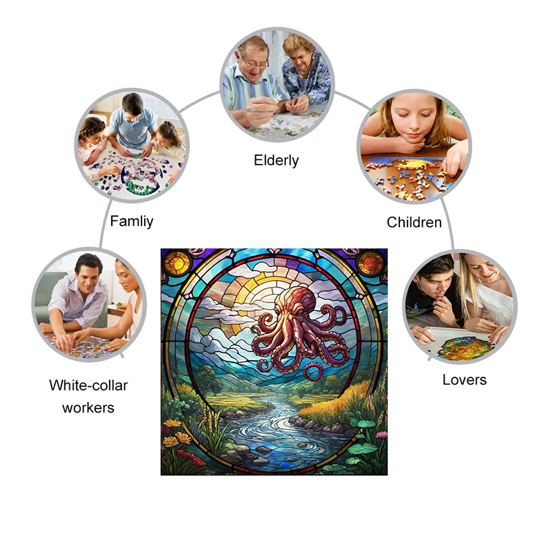 Vibrant Octopus  - Wooden Jigsaw Puzzle