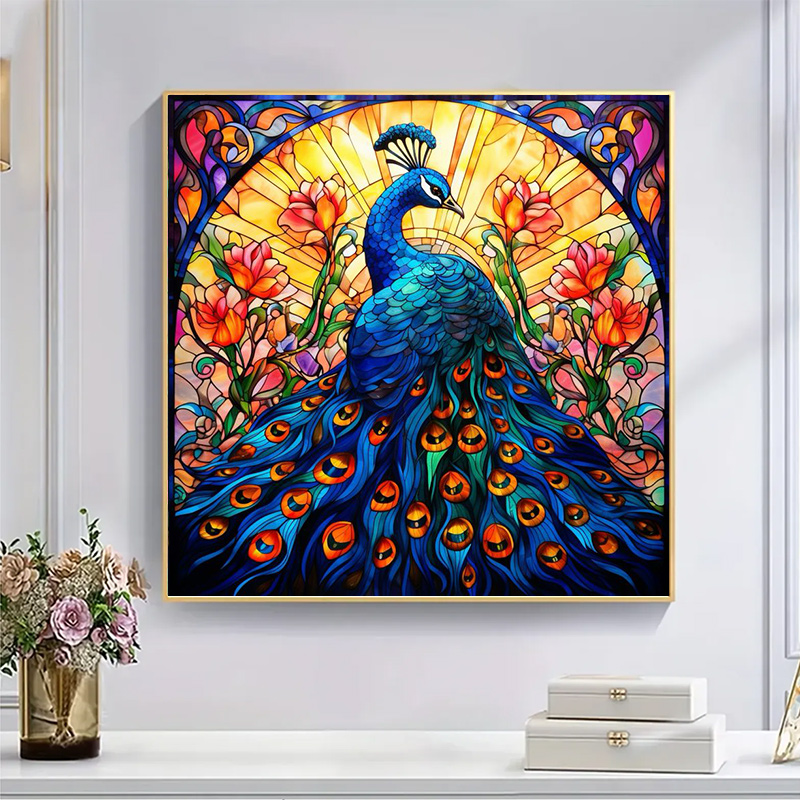 Graceful Vibrant Peacock - Wooden Jigsaw Puzzle