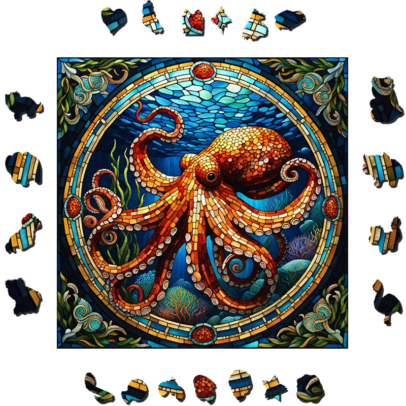 Octopus Mosaic - Wooden Jigsaw Puzzle