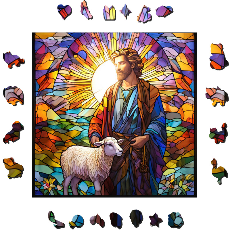 Jesus and the Shepherds - Wooden Jigsaw Puzzle
