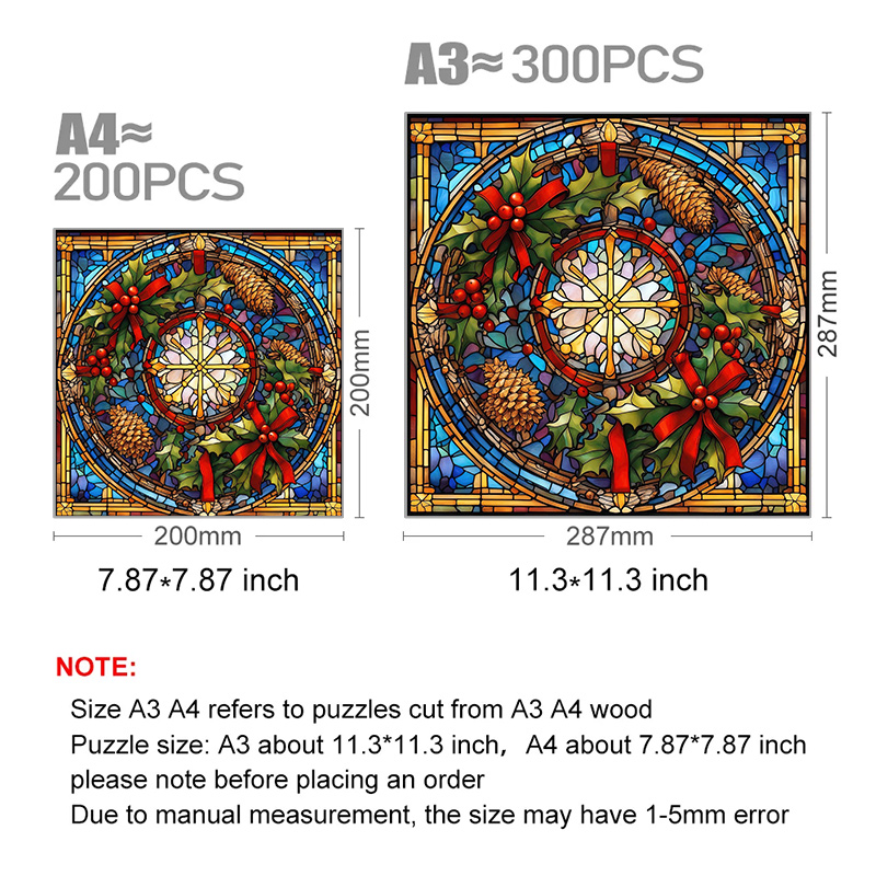 Holly and Pine cones - Wooden Jigsaw Puzzle