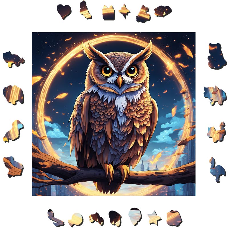 Night Owl - Wooden Jigsaw Puzzle