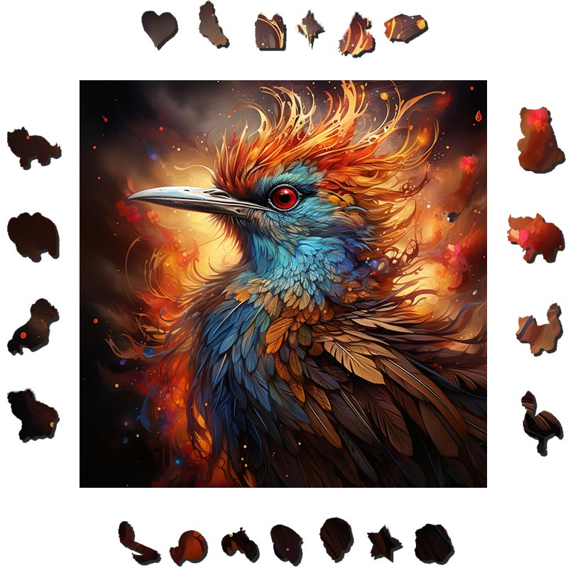 Angry Ruby ​​Eyed Bird - Wooden Jigsaw Puzzle