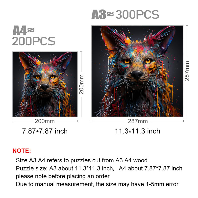 Painted Wolf - Wooden Jigsaw Puzzle