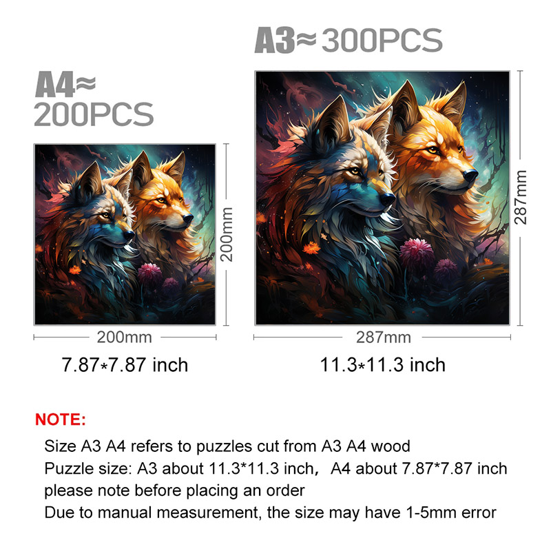 Mother and Father Wolf  - Wooden Jigsaw Puzzle