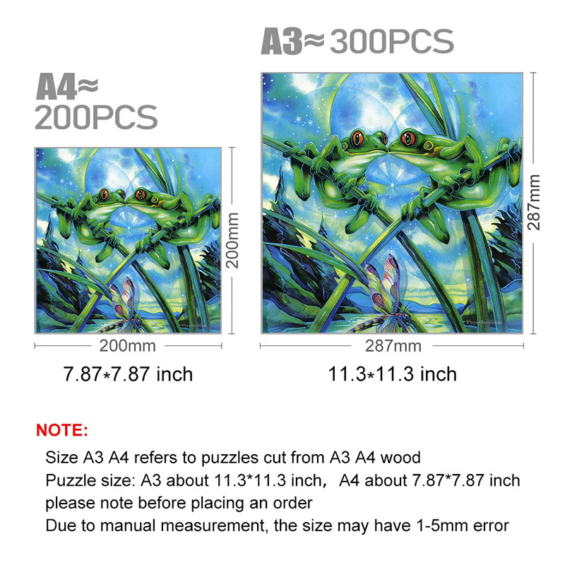 Frogs Kisses - Wooden Jigsaw Puzzle