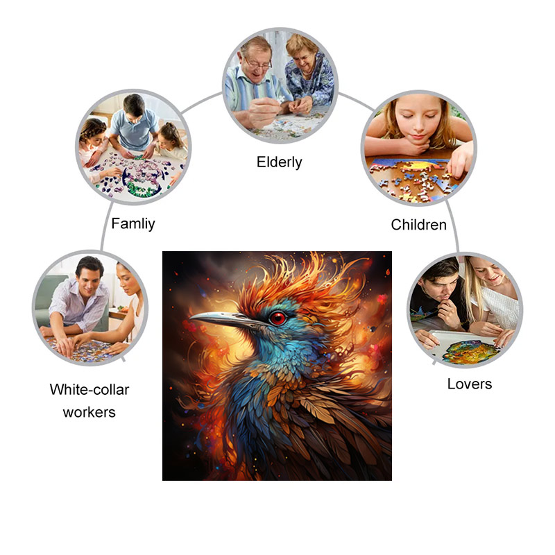 Angry Ruby ​​Eyed Bird - Wooden Jigsaw Puzzle