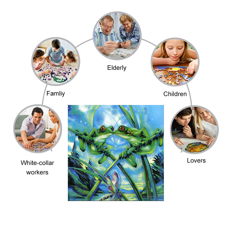 Frogs Kisses - Wooden Jigsaw Puzzle