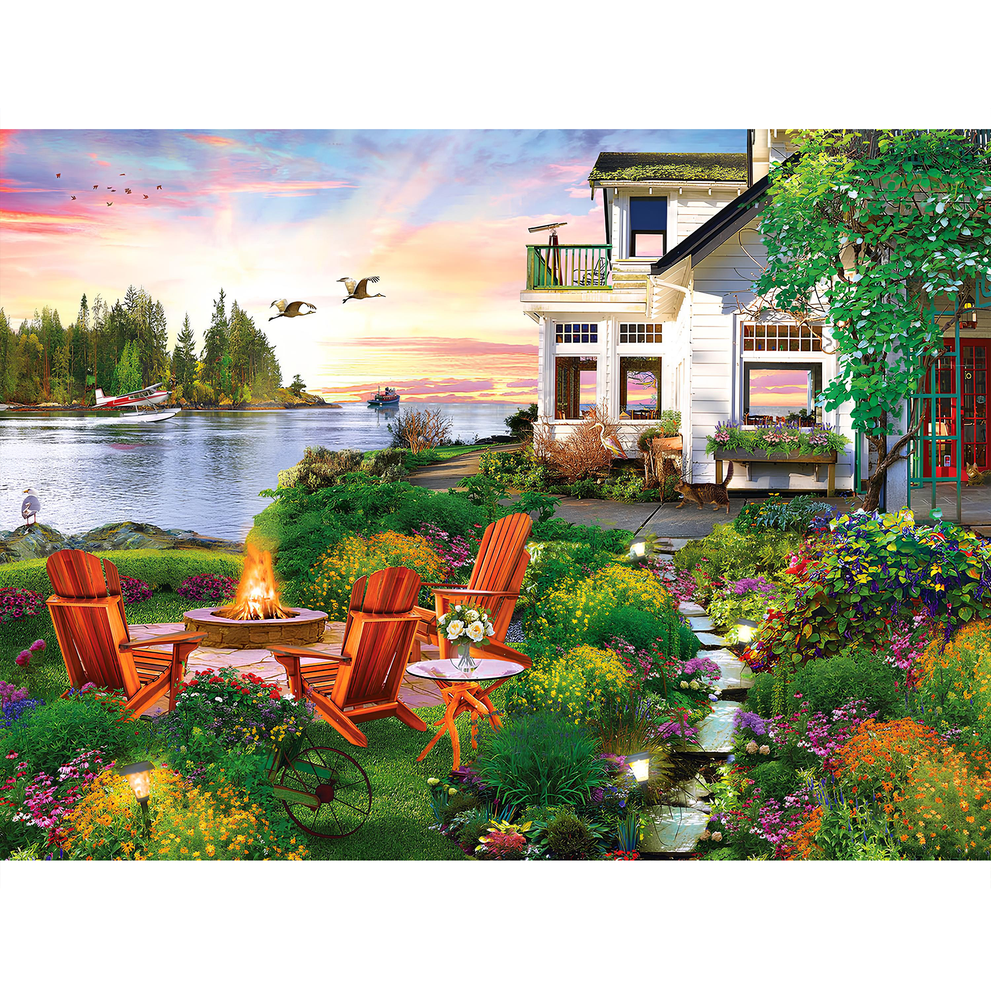 Rubbyoo My Happy Place Harbor House  - Wooden Jigsaw Puzzle