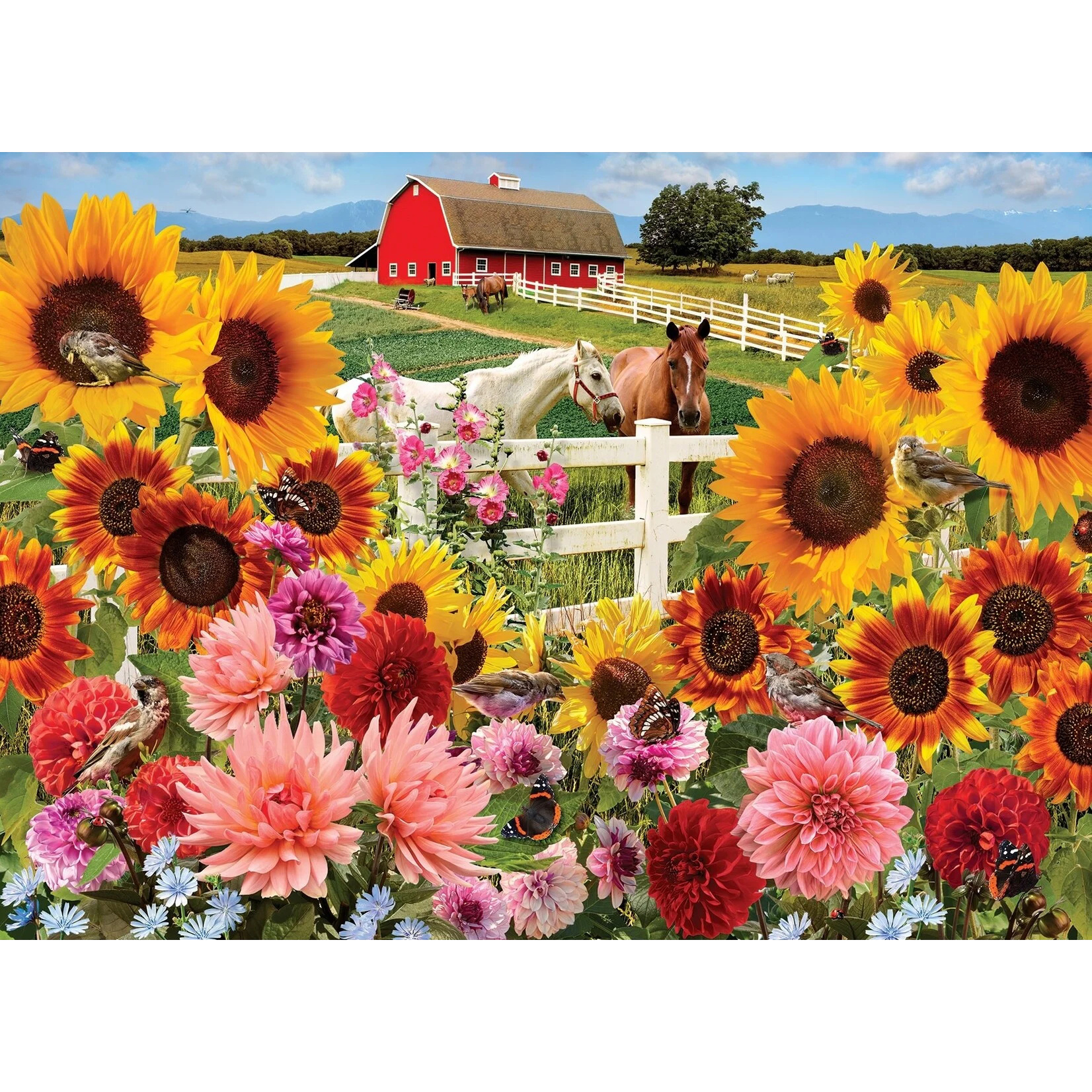 Rubbyoo Sunflower Farm - Wooden Jigsaw Puzzle