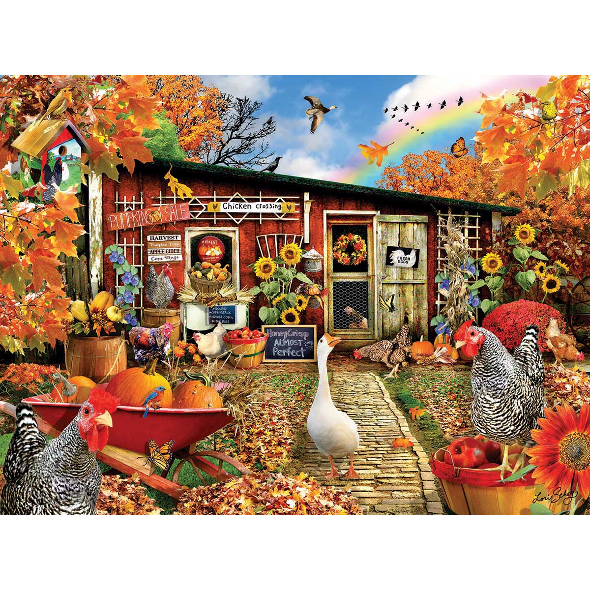 Rubbyoo Chicken Crossing - Wooden Jigsaw Puzzle