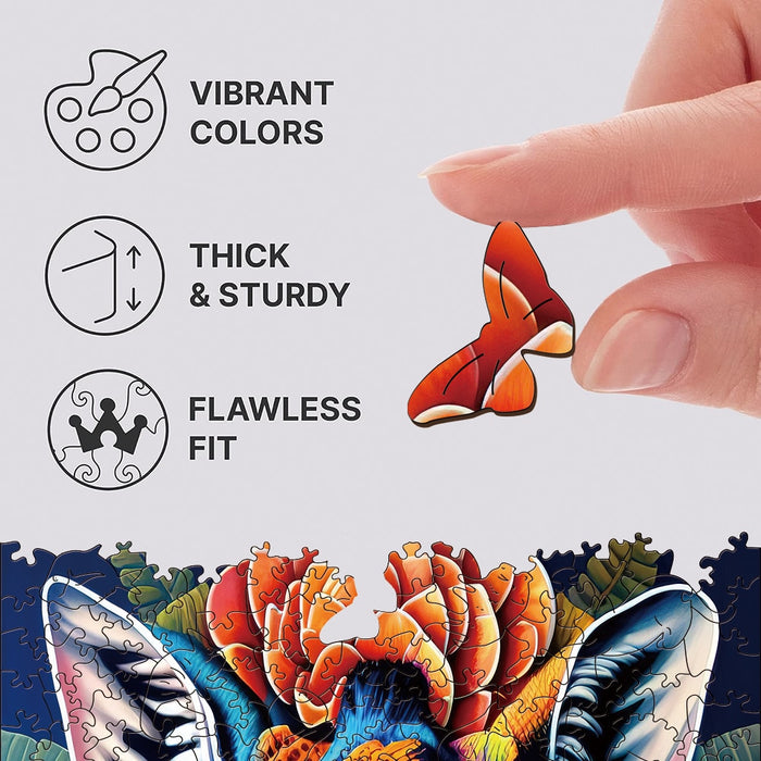 Rainbow Mandala Giraffe - Wooden Jigsaw Puzzle