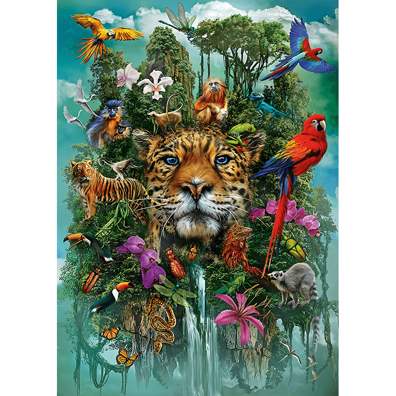 Animals in the Jungle - Wooden Jigsaw Puzzle