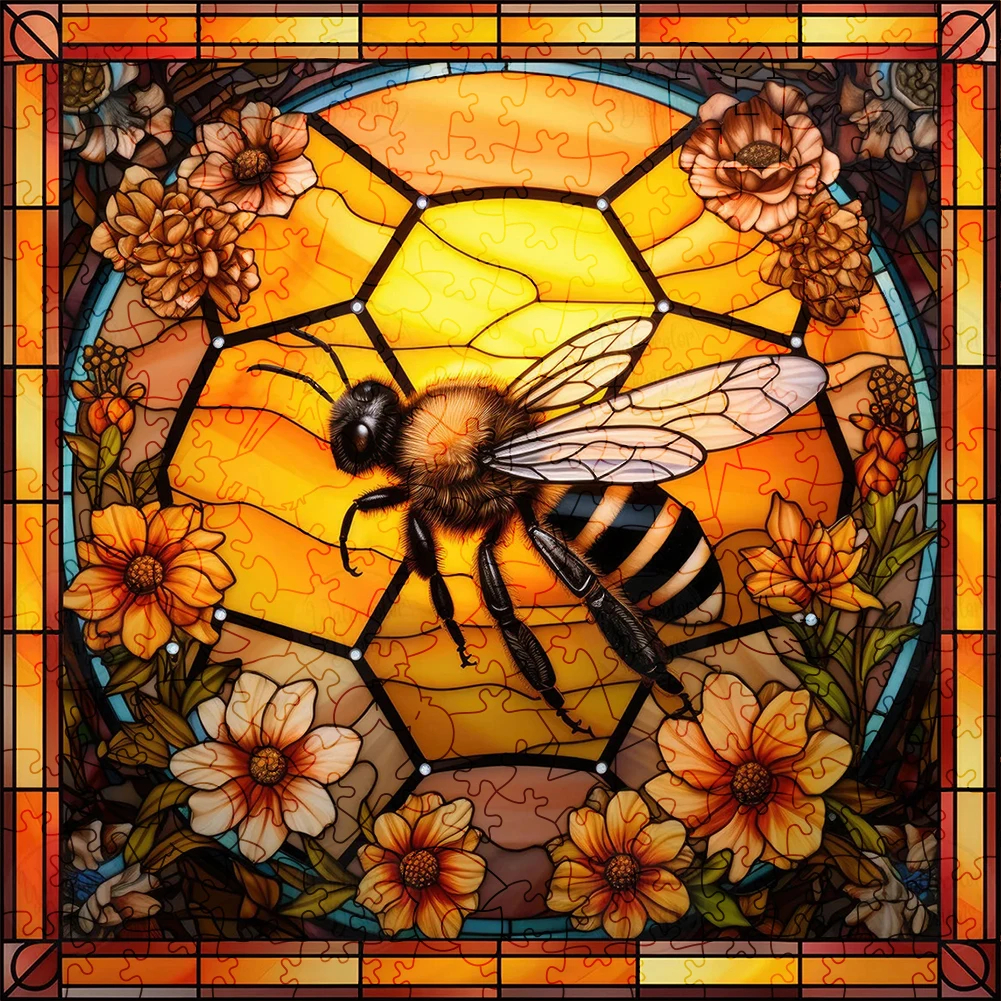 Garden Bee Sign -Wooden Jigsaw Puzzle