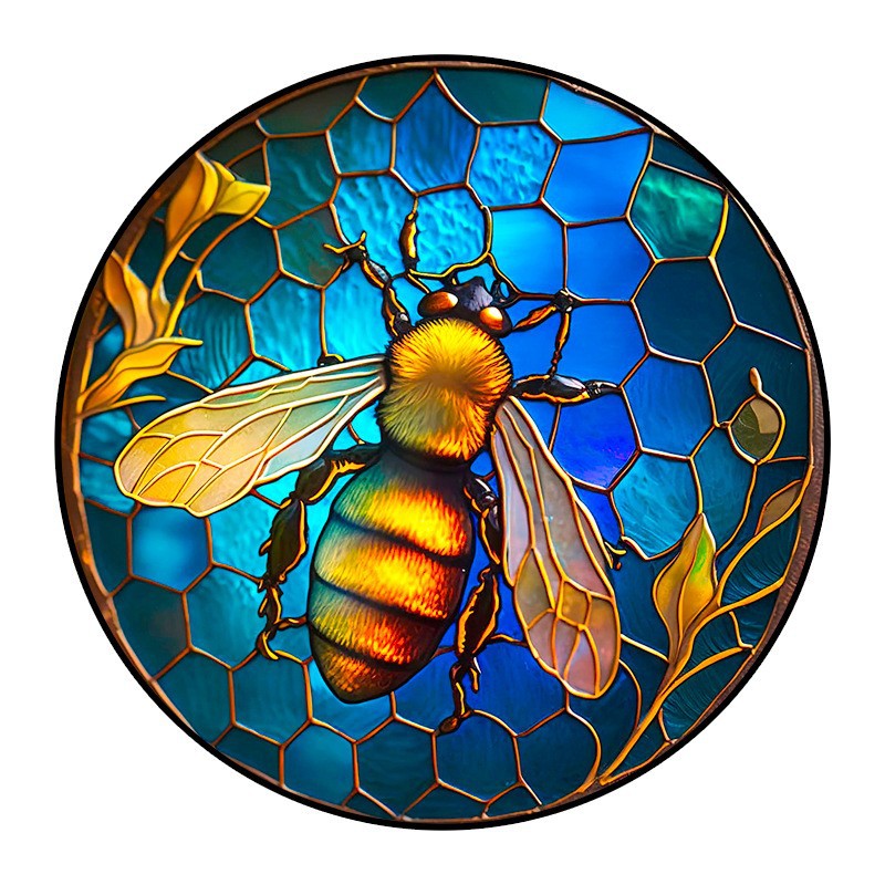 Honey Bee Windows Graphic - Wooden Jigsaw Puzzle