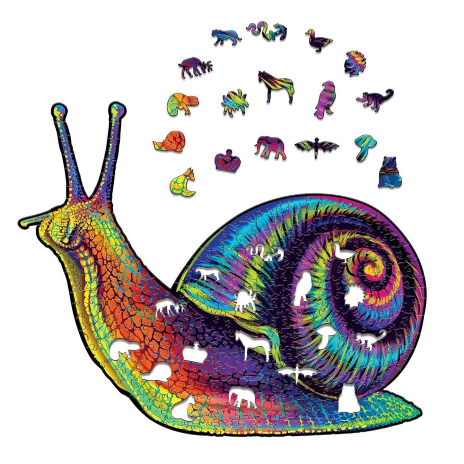 Multicolored Snail - Wooden Jigsaw Puzzle