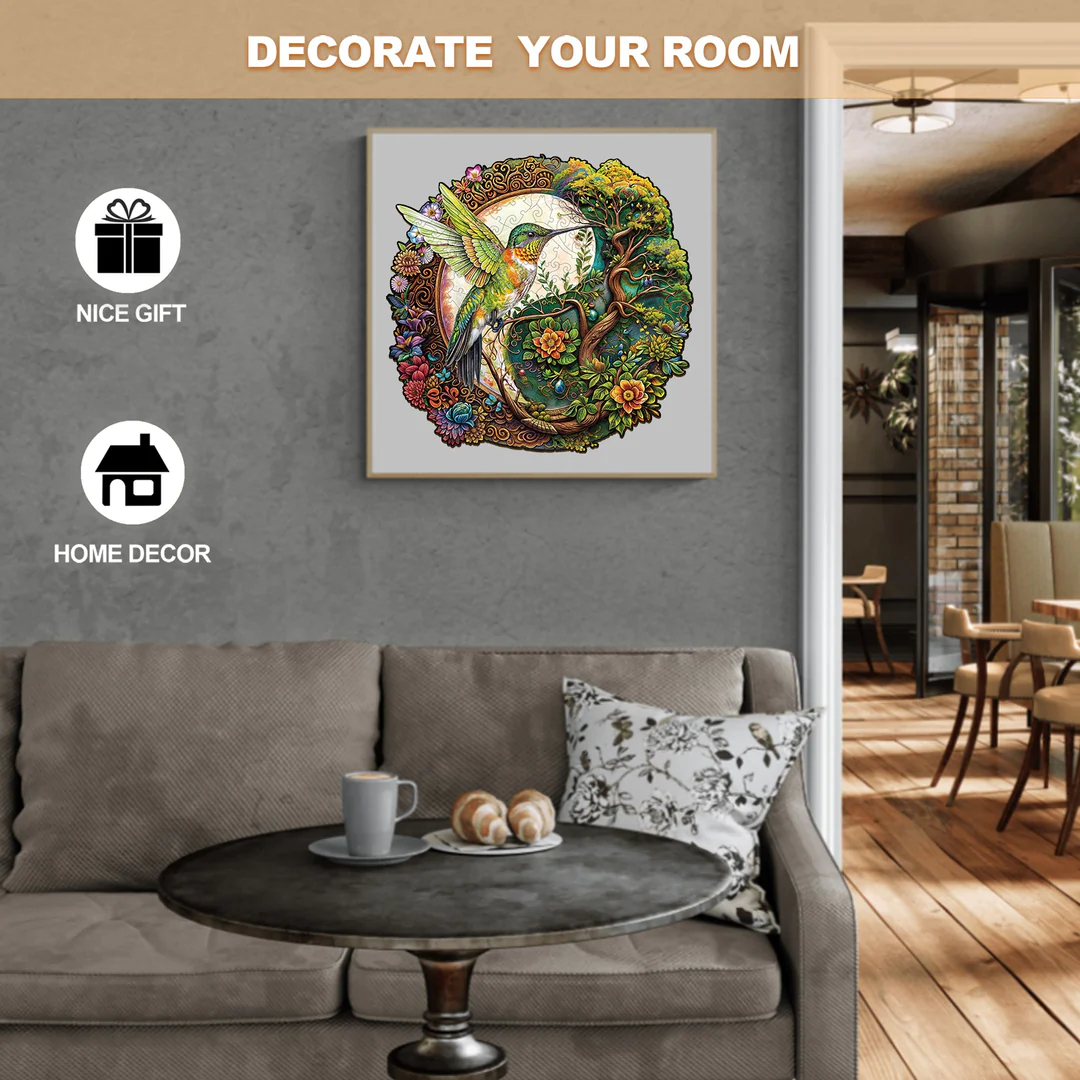 Yin Yang Hummingbird - Wooden Jigsaw Puzzle