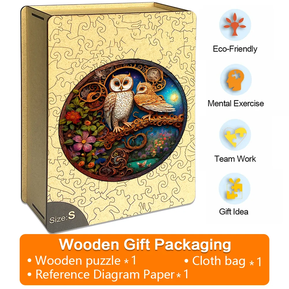 Owl Couple - Wooden Jigsaw Puzzles