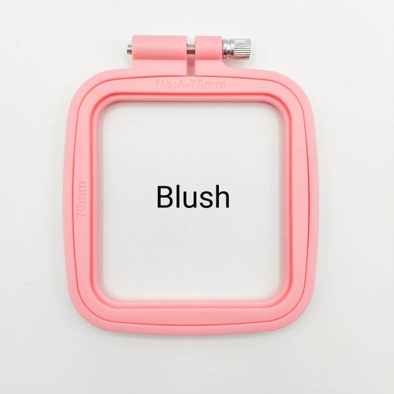 Small Square Embroidery Plastic Hoop - Diy Needle Artcraft Frame | Nice For Small Size Stitch Project  - Blush - 2pcs - image 8