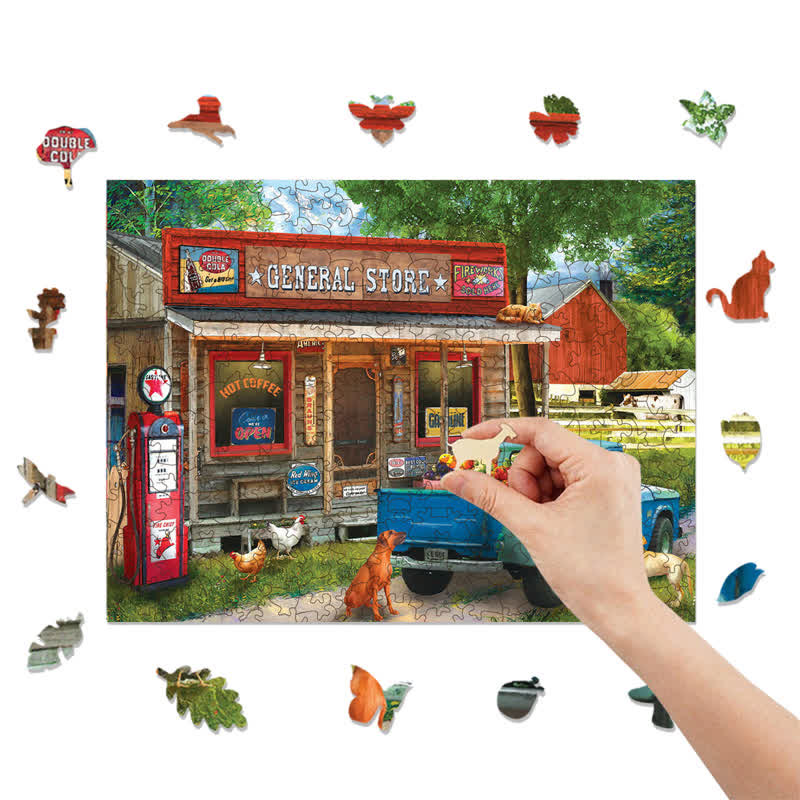 Rubbyoo A Stop at the Store - Wooden Jigsaw Puzzle