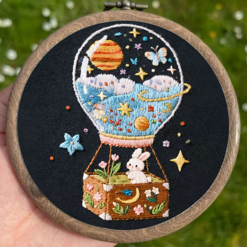 Rubbyoo Embroidery Kit - Starry Balloon Journey | Dreamlike Stitch Artwork | Handmade Decorative Piece - image 5