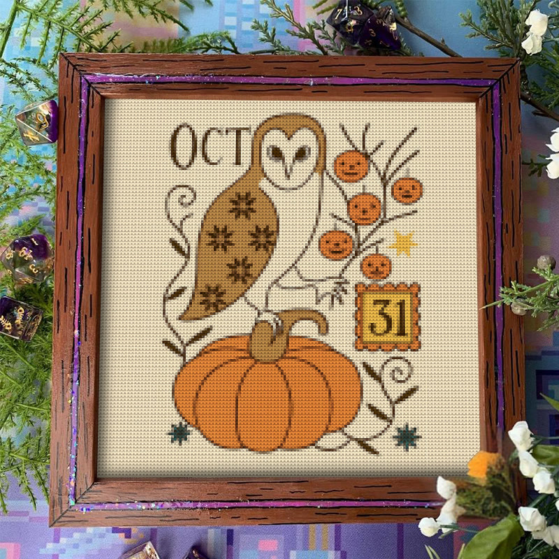 Cross Stitch Kit - Spooky Owl | Mysterious Halloween Craft | Diy Wall Art - image 6