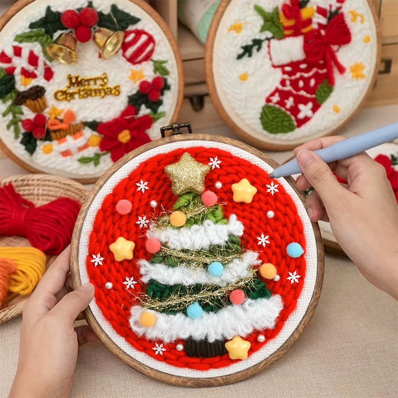 Christmas Tree Punch Needle Kit - Creative Needle Artcraft | Holiday Decorative Gifts - image 8