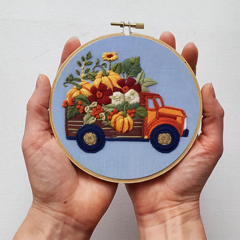 Rubbyoo Embroidery Kit - Truck and Pumpkins - image 6