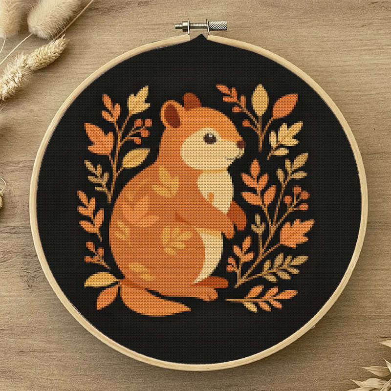  Cross Stitch Kit - Fall Squirrel | Halloween Autumn Craft |  Diy Animals Needlepoint - image 6