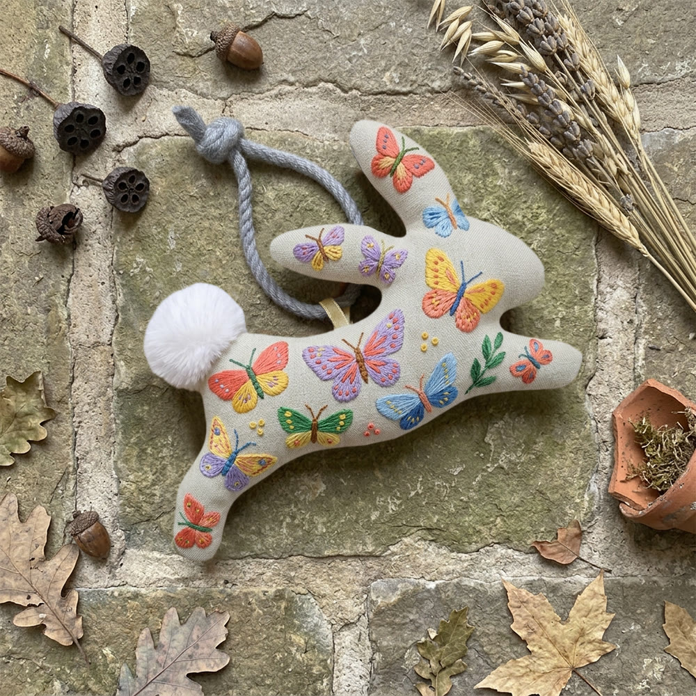Rubbyoo Rabbit Embroidery Kit - Stunning Butterfly | Creative Wall Hanging | Handmade Baby Toy  - image 6