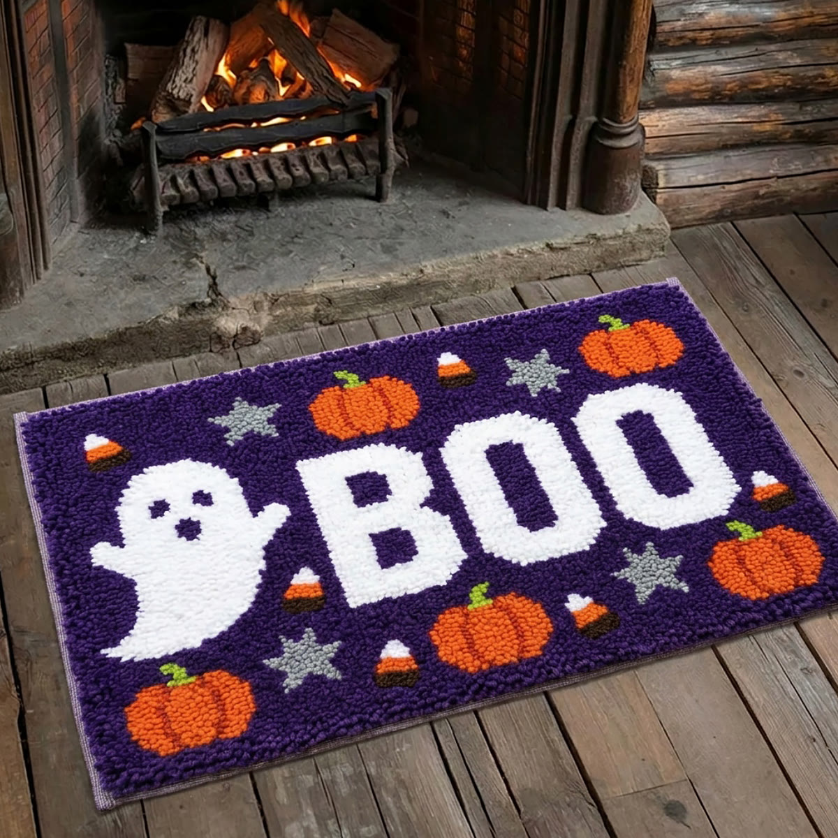 Rubbyoo Latch Hook Rug Kit - Boo Ghost | Tufted Entryway Rug | Craetive Halloween Craft  - image 8