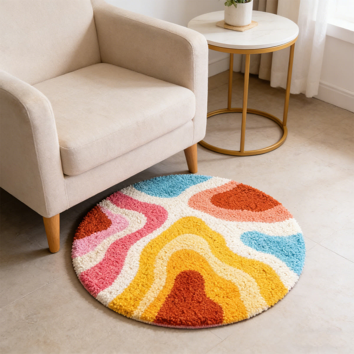 Rubbyoo Latch Hook Rug Kit - Vibrant Patten | Handmade Room Rug | Creative Craft Kits - image 4