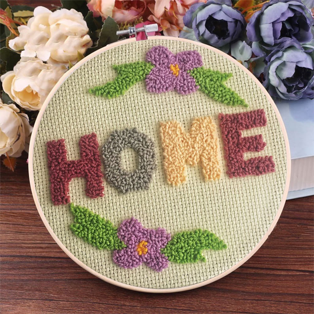 Floral Home Punch Needle Kit - Diy Living Room Decor | Handmade Stitch Work - image 6