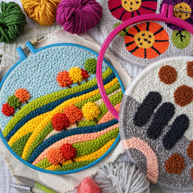 Autumn Field Punch Needle Kit - Joyful Craft Activity | Vibrant Home Statement - image 10