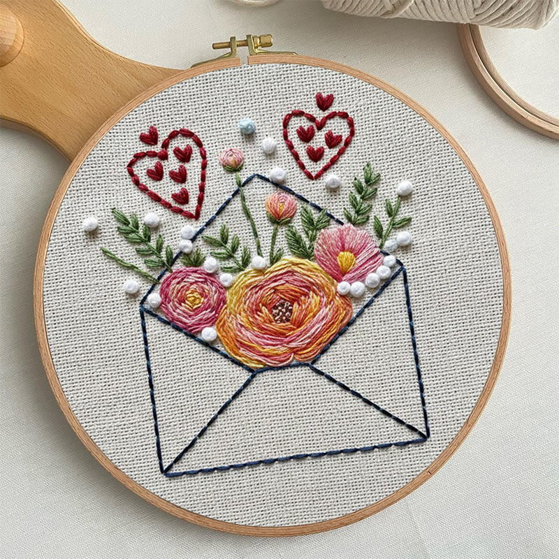 Rubbyoo Embroidery Kit - Love Envelope | Diy Needle Art Project | Nice For Desk Decor - image 7