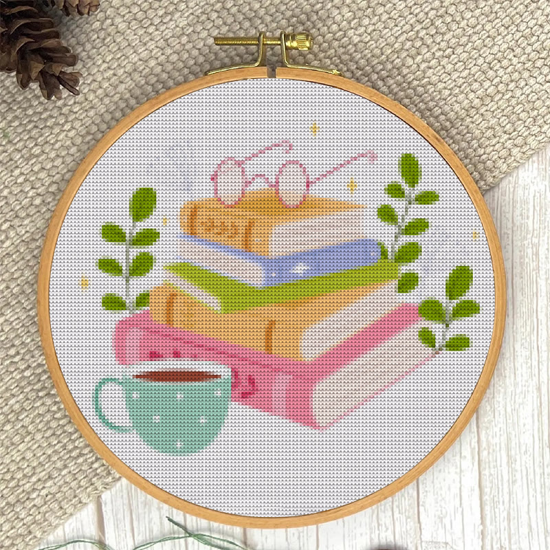  Cross Stitch Kit - Cosy Reading Time | Unique Gift For Books Lovers | Beginner Friendly Handicarft - image 4