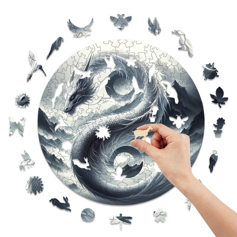 Rubbyoo Wind and Mountain Serpent Yin and Yang -2 Wooden Jigsaw Puzzle