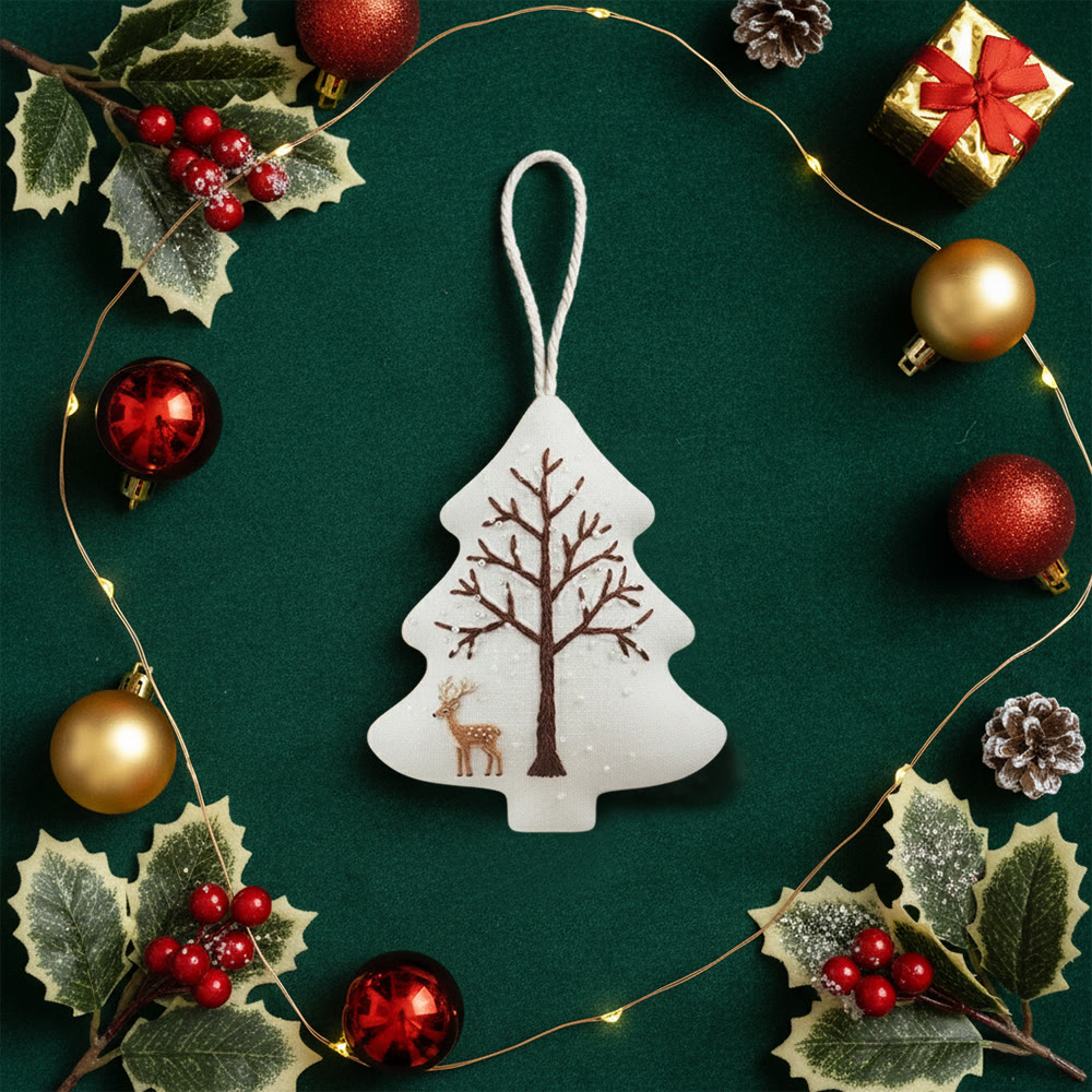 Rubbyoo Tree-shaped Embroidery Kit - Deer With Tree | Unique Winter Craft | Nice For Room Decor - image 9