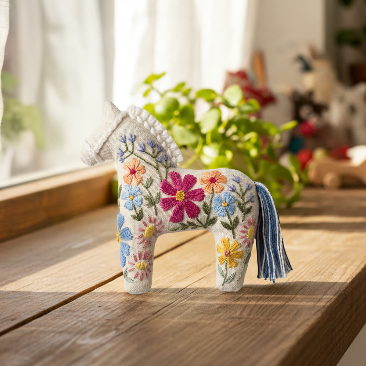 Rubbyoo Dala Horse Embroidery Kit - Spring Flower | Floral Handmade Art | Creative Animal Ornament - image 4