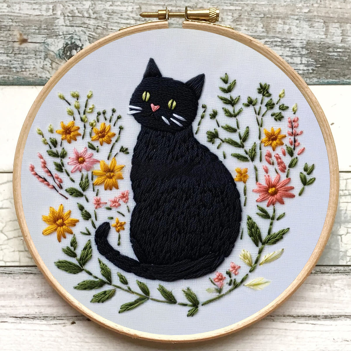 Rubbyoo Embroidery Kit - Floral Kitty | Handmade Needle Art | Gift For Cat Lovers - image 9